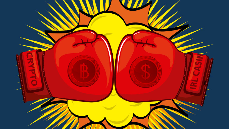 Kripto vs tradicionalne valute, pokazujući da da je blockchain kockanje bolje od igranja u tradicionalnim kazinima.